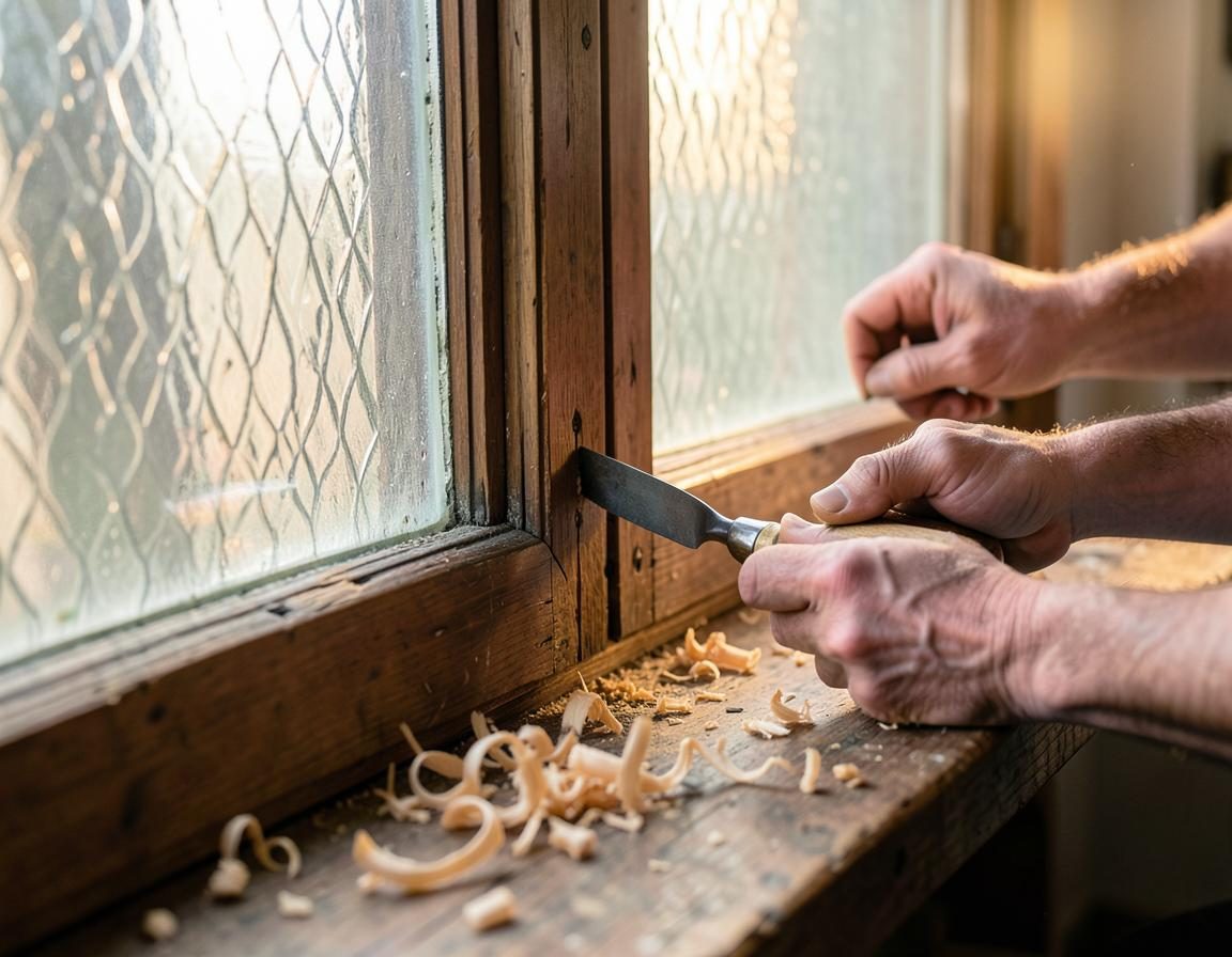 Repairing a window sash at the bench